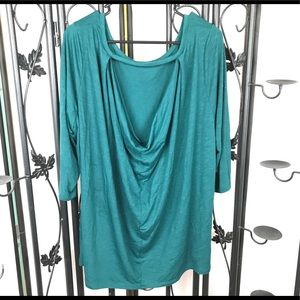 Teal Lane Bryant shirt, cute back!